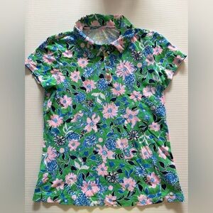 NWOT Lilly Pulitzer Luxletic Frida Scallop Polo Spearmint Golf Till You Drop